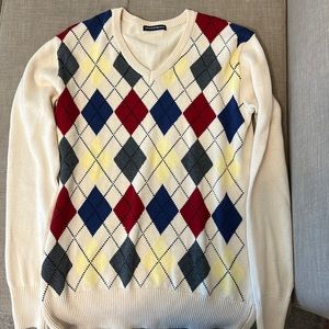 Brandy Melville Oversized Argyle Print Sweater